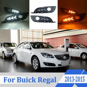 2ピース 適用: ビュイック/BUICK リーガル 2013-2015 LED デイタイム ドライビング ランニング ライト DRL フォグランプ 6000K ホワイト 