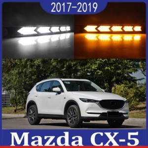 2ピース DRL ライト ランプ 適用: マツダ CX-5 CX5 2017 2018 2019 LED フォグランプ ホール イエロー ウインカー AL-KK-0579 AL