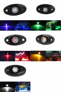 AL 防水 LED ロック ライト 適用: ジープ/JEEP ATV UTV オフロード トラック ボート アンダーボディ トレイル RIG ランプ アンダーグロー