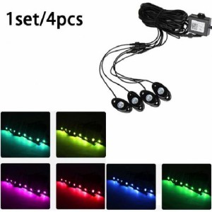 防水 RGB LED ロック ライト アンダーグロー LED ネオン トレイル RIG ライト 適用: トラック ATV UTV バハ ラプター オフロード ボート 