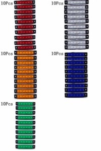 AL 10ピース/30個 6 SMD LED トラック ローリー トレーラー サイド マーカー インジケータ ウインカー ブレーキ リア 10ピース レッド〜1