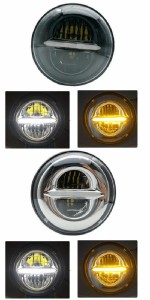 7インチ ハイ/ロー LED ヘッドライト ホワイト DRL + イエロー ウインカー 適用: ラーダ/LADA 4X4 アーバン ニーヴァ 適用: ジープ/JEEP 