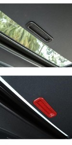 1ピース ABS 天窓 ハンドル トリム ステッカー カバー 適用: ダッジ/DODGE チャレンジャー 2012+ ブラックカーボン・レッドカーボン AL-K