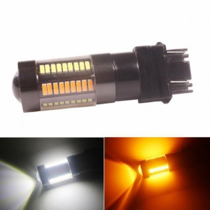 AL 1ピース デュアルカラー T25 LED バルブ 3157 P21/7W ホワイト アンバー ライト 4014 66SMD オート ドライビング ライト ターンシグナ