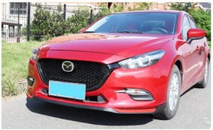 適用: MAZDA3 アクセラ 2017-2018 レーシング グリル スタイル フロント レーシング グリル ブラック フロント バンパー ブラック AL-LL-