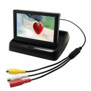 4.3インチ 折り畳み式 TFT LCD デジタル 4.3CAR バックミラー モニター 適用: リバース バックアップ カメラ DVD VCR AL-LL-6472 AL