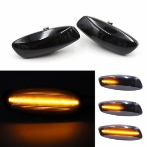 2ピース ダイナミック LED サイド マーカー ライト 適用: プジョー/PEUGEOT 207 308 3008 5008 シトロエン/CITROEN C3 4 5 RCZ DS3 DS4 A