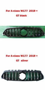 適用: メルセデス・ベンツ Aクラス W177 2020 ミドル グリル シルバー ブラック フロント バンパー グリル オート センター バーチカル 