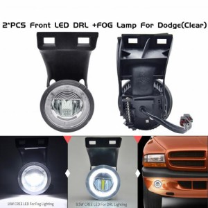 HALO リング LED フォグ DRL デイタイム ライト ランプ 適用: 1994-2001 ダッジ・ラム 1500 2500 3500 AL-MM-5703 AL