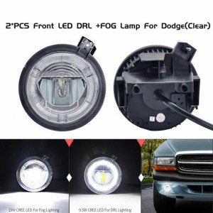 HALO リング LED フォグ DRL ライト ランプ 適用: ダッジ/DODGE ダコタ 2001-2004 デュラン 2001-2003 ハイ パワー AL-MM-5748 AL