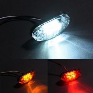 2ピース 防水 ABS LED サイド マーカー ウインカー ライト ブレーキ シグナル ランプ 12/24V ホワイト イエロー レッド 適用: トラック 