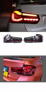 リア テールライト 適用: BMW 3シリーズ F30 M3 F80 2012-2019 テールライト テール ストップ フォグランプ リア 5ドラゴンスケール ブラ