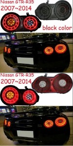 ヘッド ランプ 適用: 日産 GTR ヘッドライト 2007-2014 テールランプ 2ピース テールライト ブラック・2ピース テールライト レッド 日産