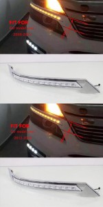 1セット 適用: トヨタ ヴェルファイア 2008 2009 2010 20112012 2013 2014 2015 LED DRL デイタイム ランニング ライト 2008-2011・2012-