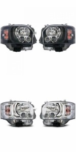 エンジェル アイ ヘッドライト 適用: トヨタ ハイエース 200シリーズ 4 タイプ 5 タイプ 6 タイプ 2014-18 ブラック・ホワイト AL-OO-087