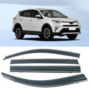 適用: トヨタ RAV4 2013-2018 クローム モールディング トリム ストリップ ウィンド バイザー デフレクタ ドア サイド ウインドウ エア 