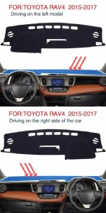 適用: トヨタ RAV4 2015-2017 アクセサリー 滑り止め マット ダッシュ ダッシュマット 保護 RAV4 マット 左ハンドル用・RAV4 マット 右ハ