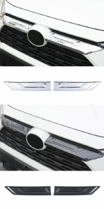 AL 適用: トヨタ RAV4 2019 2020 2021 2022 RAV 4 XA50 フロント グリル グリル ロゴ エンブレム トリム ストリップ カバー シルバー・カ