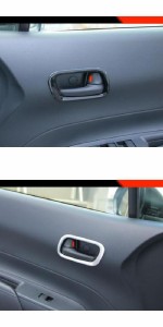 適用: トヨタ アクア MXP 2021 2022 インナー ドア ハンドル カバー ステッカー インテリア アクセサリー 4ピース ブラック・シルバー AL