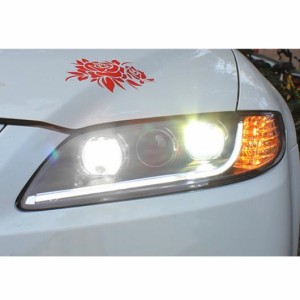 適用: MAZDA6 ヘッドライト 2004-2012 MAZDA6 LED ヘッドライト LED DRL HID ヘッド ランプ エンジェル アイ HID 4300K ロー ビーム〜HID