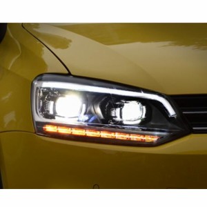 ヘッド ランプ 適用: VW ポロ LED ヘッドライト 2011-2017 ポロ DRL H7 D2H HID オプション エンジェル アイ バイキセノン ビーム 4300K
