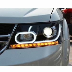 ヘッド ランプ 適用: フィアット/FIAT フリーモント ヘッドライト 2008-2016 ダッジ/DODGE ジャーニー JCUV LED ヘッドライト DRL レンズ