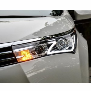 ヘッド ランプ 適用: トヨタ カローラ ヘッドライト 2014-2017 LED ヘッドライト バイキセノン LED DRL ヘッドライト アセンブリ 6000K L