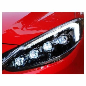 適用: MAZDA3 アクセラ 2014-2016 LED ライト エンジェルアイ フル LED フォグ ライト LED デイタイム ランニング ライト AL-OO-8953 AL