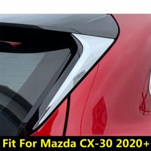 クローム リア トライアングル ウインドウ スポイラー ウイング ストライプ 装飾 カバー トリム 適用: マツダ CX-30 2020 2021 2022 ABS 