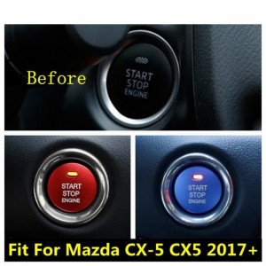 AL アクセサリー 適用: マツダ CX-5 CX5 2017-2022 スタート ストップ エンジン プッシュ ボタン フレーム キー スイッチ リング カバー 