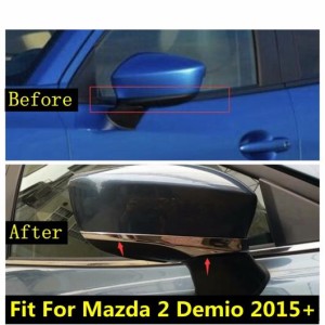 ABS クローム アクセサリー 適用: MAZDA2 デミオ 2015-2021 アウトサイド ドア バックミラー ミラー ストリップ モールディング カバー 