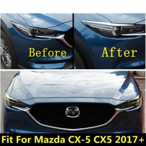 フロント ヘッド ライト ランプ アイブロー モールディング ストリップ カバー トリム 適用: マツダ CX-5 CX5 2017-2022 ヘッドライト ア