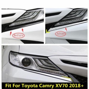 アクセサリー 適用: トヨタ XV70 カムリ 2018-2022 ABS クローム フロント ヘッド ライト ランプ アイリッド アイブロー ストリップ カバ