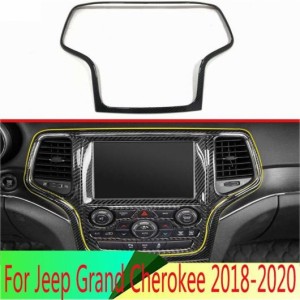 適用: ジープ/JEEP グランド チェロキー/CHEROKEE 2018-2020 アクセサリー カーボンファイバー調 ナビゲーション ボックス ステッカー ナ