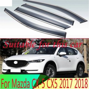 適用: マツダ CX-5 CX5 2017 2018 プラスチック エクステリア バイザー 吹き出し口 シェード ウインドウ サン レイン ガード デフレクタ