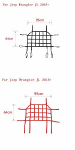 適用: ジープ/JEEP ラングラー JK JL 2007-2020〜 トランク ルーフ ラゲッジ キャリア カーゴ バスケット トレイル ネット ブラック トラ