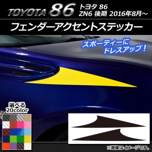 フェンダーアクセントステッカー トヨタ 86 ZN6 後期 2016年08月〜 カーボン調 選べる20カラー AP-CF2205 入数：1セット(2枚)