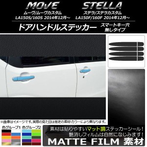 ドアハンドルステッカー マット調 ダイハツ/スバル ムーヴ/カスタム,ステラ/カスタム 色グループ2 入数：1セット(8枚) AP-CFMT1166