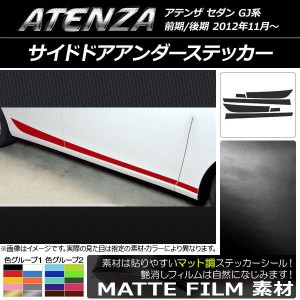 サイドドアアンダーステッカー マツダ アテンザセダン GJ系 前期/後期 マット調 色グループ2 AP-CFMT1772 入数：1セット(6枚)