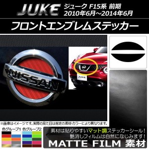 フロントエンブレムステッカー マット調 ニッサン ジューク F15系 前期 2010年06月〜2014年06月 色グループ1 AP-CFMT1912