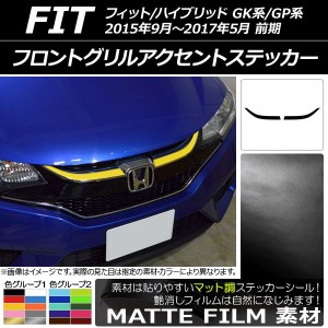 フロントグリルアクセントステッカー ホンダ フィット/ハイブリッド GK系/GP系 前期 マット調 色グループ1 AP-CFMT2252 入数：1セット(2