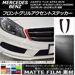 フロントグリルアクセントステッカー Aクラス W176 A180スポーツ/A250シュポルト/A45AMG 前期 マット調 色グループ1 AP-CFMT2735 入数：1