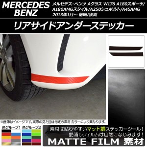 リアサイドアンダーステッカー マット調 Aクラス W176 A180スポーツ/A180AMGスタイル/A250シュポルト/A45AMG 色グループ1 入数：1セット(