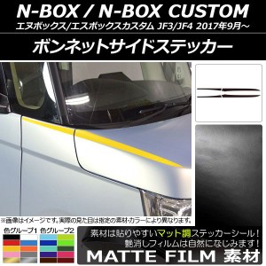 ボンネットサイドステッカー ホンダ N-BOX/N-BOXカスタム JF3/JF4 2017年09月〜 マット調 色グループ2 AP-CFMT2841 入数：1セット(4枚)