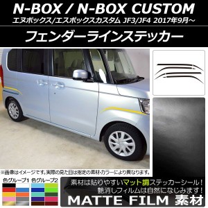 フェンダーラインステッカー ホンダ N-BOX/N-BOXカスタム JF3/JF4 2017年09月〜 マット調 色グループ1 AP-CFMT2856 入数：1セット(8枚)