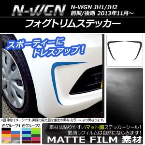 フォグトリムステッカー ホンダ N-WGN JH1/JH2 前期/後期 2013年11月〜 マット調 色グループ1 AP-CFMT496 入数：1セット(2枚)