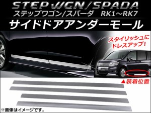 サイドドアアンダーモール ホンダ ステップワゴン(スパーダ含む) RK1〜RK7 2009年10月〜2015年04月 ステンレス 入数：1セット(4個) AP-DG