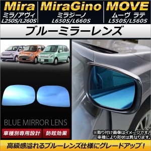 ブルーミラーレンズ ダイハツ ミラ/ミラアヴィ L250S/L260S ドアミラーウインカー付車用 2002年12月〜2006年12月 入数：1セット(左右2枚)