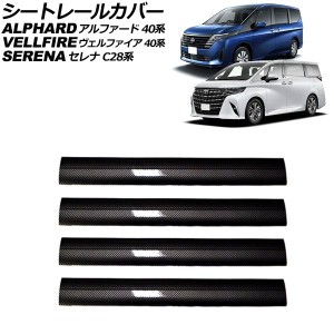 シートレールカバー 日産 セレナ C28系 2022年12月〜 ブラックカーボン PVC製 Aタイプ 入数：1セット(4個) AP-IT3245-A-BKC