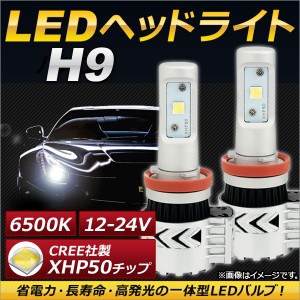 AP LEDヘッドライト H9 CREE社製XHP50チップ搭載 6500K 6000LM 36W 12〜24V AP-LB067 入数：1セット(左右)